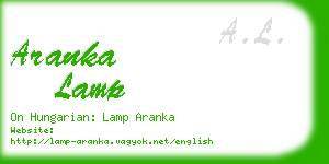 aranka lamp business card